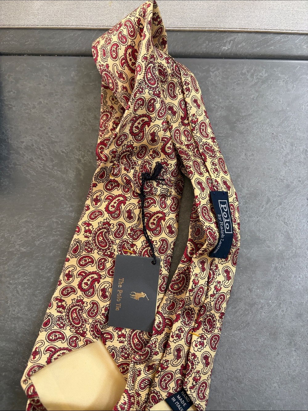 Polo by Ralph Lauren Yellow and Red Paisley Silk Tie
